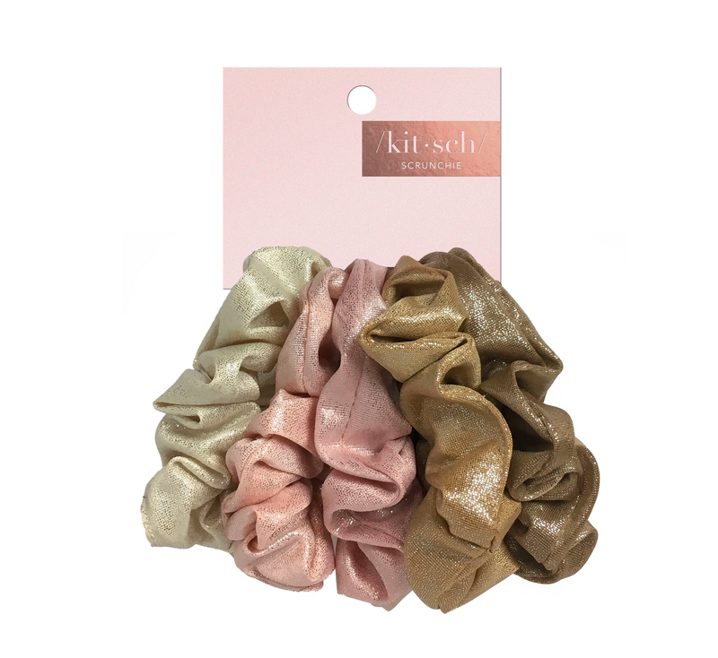 Kitsch Metallic Scrunchies 4pk