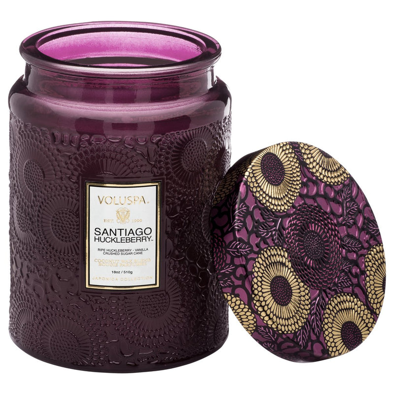 Voluspa Santiago Huckleberry Large Glass Jar Candle